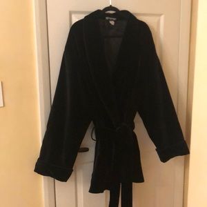 Black velvet mens smoking jacket
